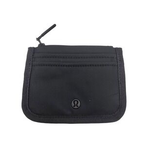 Lululemon Black Nylon Card Holder Pouch Small Zippered Wallet Coin Purse